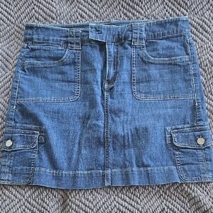 White House Black Market Denim Cargo Women's Skirt